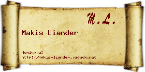 Makis Liander névjegykártya